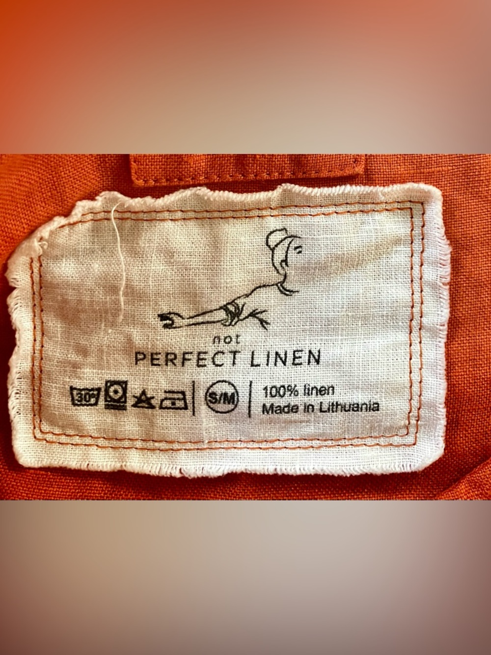 Not Perfect Linen Bay Sleeveless Crop Top - Orange - Picture 2 of 4
